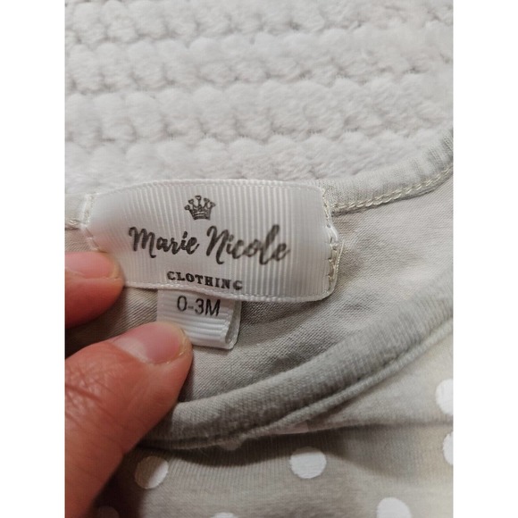 Marie Nicole Clothing Romper Size 0/3 Months Christmas Moose Ruffled - Picture 4 of 6